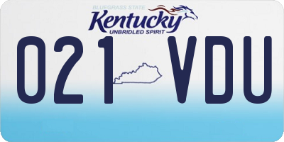 KY license plate 021VDU