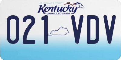 KY license plate 021VDV