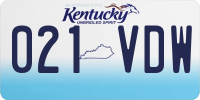KY license plate 021VDW