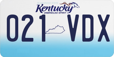 KY license plate 021VDX