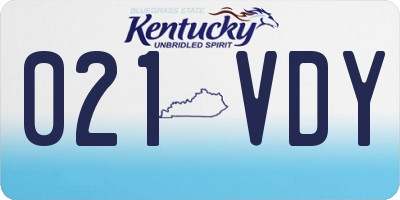 KY license plate 021VDY