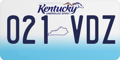 KY license plate 021VDZ