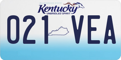 KY license plate 021VEA