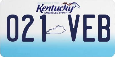 KY license plate 021VEB