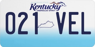 KY license plate 021VEL