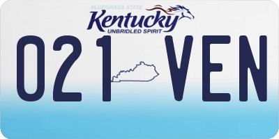 KY license plate 021VEN