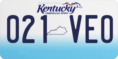 KY license plate 021VEO