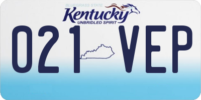 KY license plate 021VEP