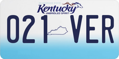 KY license plate 021VER