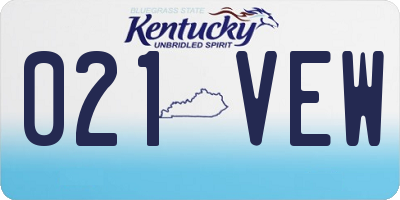 KY license plate 021VEW