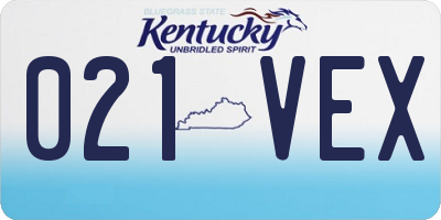 KY license plate 021VEX