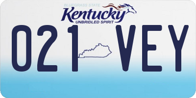 KY license plate 021VEY