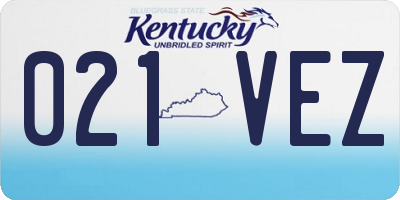 KY license plate 021VEZ