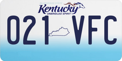 KY license plate 021VFC