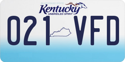 KY license plate 021VFD