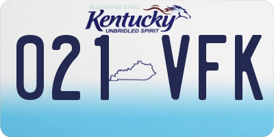 KY license plate 021VFK