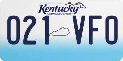 KY license plate 021VFO