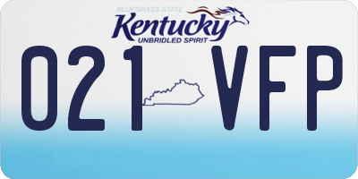 KY license plate 021VFP