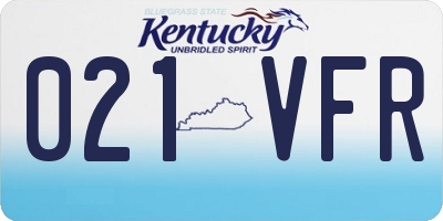 KY license plate 021VFR