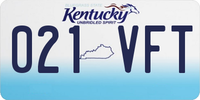 KY license plate 021VFT