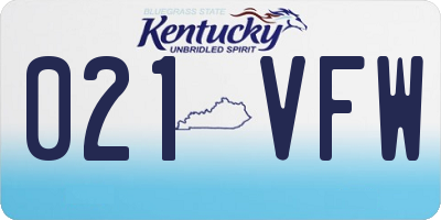 KY license plate 021VFW