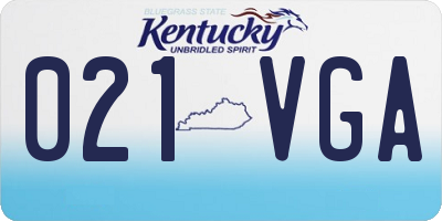 KY license plate 021VGA