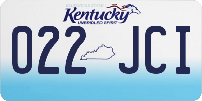 KY license plate 022JCI