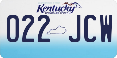 KY license plate 022JCW