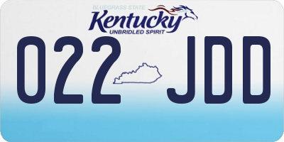 KY license plate 022JDD