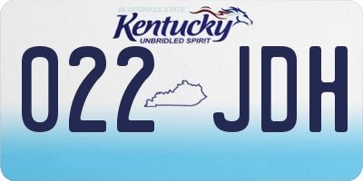 KY license plate 022JDH