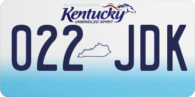 KY license plate 022JDK