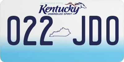 KY license plate 022JDO
