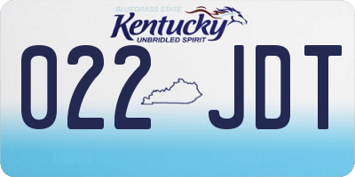 KY license plate 022JDT