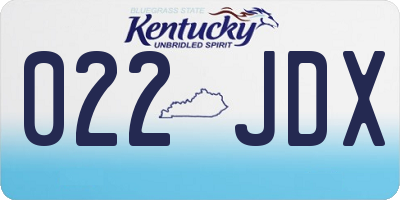KY license plate 022JDX