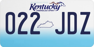 KY license plate 022JDZ