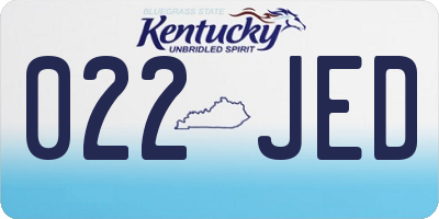 KY license plate 022JED