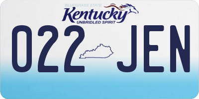 KY license plate 022JEN