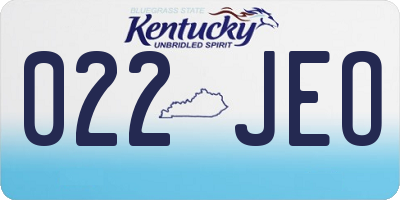 KY license plate 022JEO