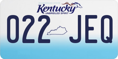 KY license plate 022JEQ