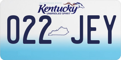 KY license plate 022JEY