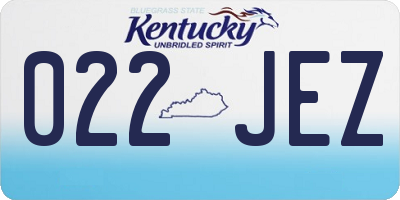 KY license plate 022JEZ