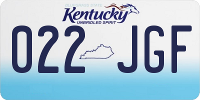 KY license plate 022JGF