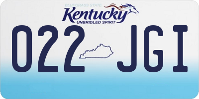 KY license plate 022JGI