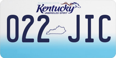 KY license plate 022JIC