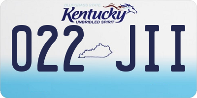 KY license plate 022JII