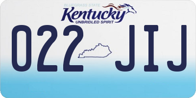 KY license plate 022JIJ