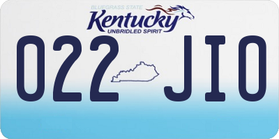 KY license plate 022JIO