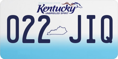 KY license plate 022JIQ