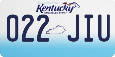 KY license plate 022JIU