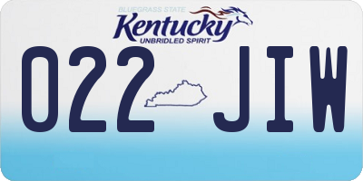 KY license plate 022JIW